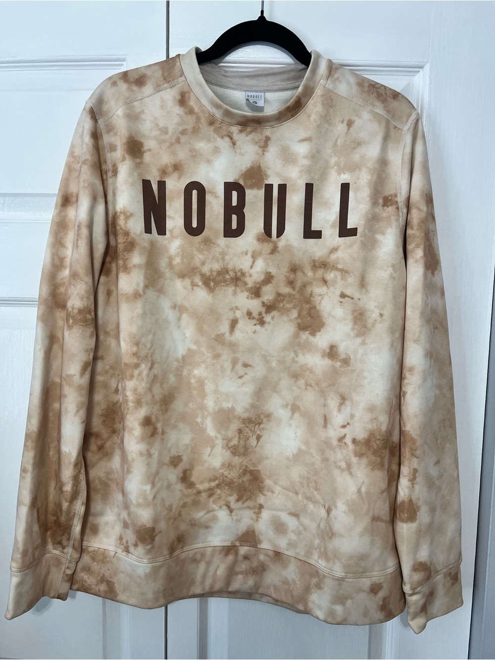 NOBULL Men’s Beige Tie-Dye Crewneck Sweatshirt